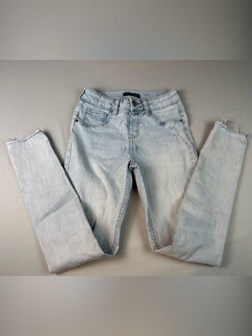 Imperial Star Light Blue Girls Jeans Distressed Raw Hem Size 12